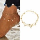 Women Double Ankle Bracelet 925 Silver Anklet Foot Jewelry Girl s Beach Chain