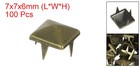 100 Pcs Pyramid Rivets For Clothing  7mm 4-jaw Square Rivets  Bronze