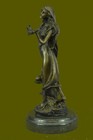 Hand Made Mid Century Sexy Woman In Forest Bronze Sculpture Marble Base Decor