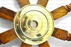 36  Brass Wooden Steering Nautical Beach Maritime Boat Ships Wheel Captains