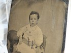 Lot  M6 Vtg Antique Larger Tintype Photo  Young Child 5 1 4   L X 4   W