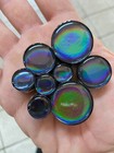 Black Chrome Color Shift Double Flare Resin Plugs  mto-040  Gauges Pair