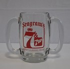 Seagram s 7   7up Clear Glass Advertising Mug Red Logo 1981 Original