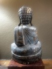 Antique Hand Carved Wood Indonesian Buddha Statue 11    Original Paint