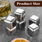 24 Pack Stainless Steel Ice Cubes  Reusable Metal Whiskey Stones High Silver 
