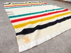 Vtg Hudson Bay 4 Point Wool Blanket 73 X 89 Gold Label England Queen Size Clean 