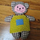Vintage Gingham Teddy Bear Brown Lot Of 2 Stuffed Animal Plush Toy Cuddle