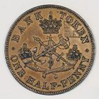 1850 Bank Of Upper Canada Half Penny Token Breton-720  Pc-5a Xf  7 9g