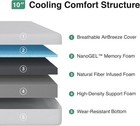 Novilla Mattress  5-14 Inch Gel Memory Foam Mattress In A Box  Cooling Comfort