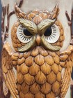 Vtg  1970s Owl Umbrella Stand Walking Cane Ceramic Boho Cottagecore Big Vase 19 
