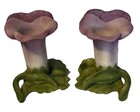 Vintage Lefton China Bisque Purple Lily Candle Holders Kw2499
