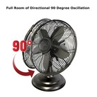 Optimus F-6212a 12 Inch Retro Oscillating Table Fan Oil Rubbed Bronze Finish