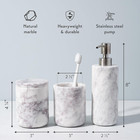 Marble Bathroom Accessories Set  Complete 3 Piece Set With Soap Dispenser  Tooth