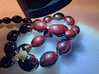 Vintage Marbled Dark Brown Bakelite Graduated Bead Necklace 26 5  76g