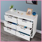 Modern Wood Dresser With 6 Drawer Bedroom Chest Of Drawers Storage Cabinet White