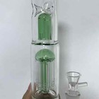 15 9   Heavy Glass Bong Percolate Water Smoking Pipe Ice Catcher Tobacco Hookahs