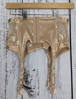Vtg Rigby   Peller London Rare Embroidered Lace Garter Suspender Belt  Nude  L