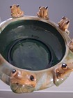 Very Rare Majolic Ceramic Frog Bowl