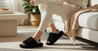 Ugg Fluff Yeah Slide Slippers Women   s 8 Black Sheepskin Platform Sandals
