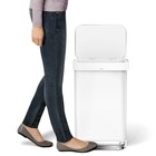 Simplehuman 45l Kitchen Step Trash Can With Liner Pocket White Steel Garbage