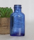 Vintage Milk Of Magnesia Blue Glass Bottle Hand Crafted Old Original  Usa