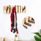 Wood Coat Rack Hanger W  Flip - Down Hooks Wall Mounted Clothes Rack Coat Hanger