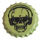 100 Neon Yellow Beer Bottle Crown Caps Skull Halloween Decoration