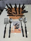 Cutco Ultimate Knife Set W block  complete Set  W 4 Cutco Utensils   Sharpener