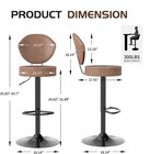 Adjustable Height Swivel Bar Stool Brown Suede-like Leather Modern Armless Chair