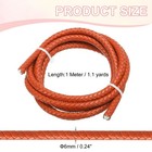 6mm Round Braided Leather Cord For Crafts Jewelry Making  Orange-red 1 1yards 