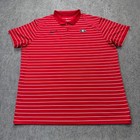 Georgia Bulldogs Nike Polo Shirt Men 2xl Red Striped Performance Dri-fit