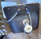 Vintage Midcentury 1960   s Cast Iron Sink  Buff Color With Aluminum Silver Trim