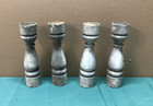 Pair Antique Small Wood Porch Span Spindles 3x11 Shabby White Vtg Chic 1559-26b