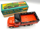 Haji Vintage Japan Tin Friction Powered Live Stock Truck With Original Box Nos