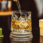 Spinning Whiskey Glasses Set Of 4 With Iceball Molds  9 5oz Lead-free Rotatable