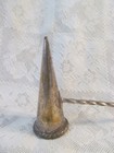 Vintage Ornate Candle Snuffer 14 5  Long silver Plate Metal W  Celluloid Handle