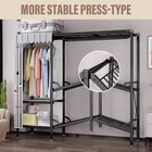 165cm Portable Foldable Closet Wardrobe Clothes Rack Storage Organizer Shelf