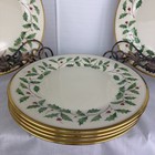 Set - 6 Lenox Christmas Holiday Dimension Collection Dinner Plates 10 3 4    W box