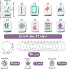 80pcs Wine Glass Charms Tags Mah Jongg Wine Charms Imitation Mahjong