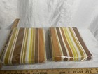 Vtg 1970s Queen Sheet Set Gold Brown White Stripes Nos Restful