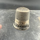 Antique Size 6 Sterling Silver Sewing Thimble Scrollwork Band Pattern Vintage