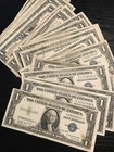 Old Mixed Currency Estate Lot   Silver Certificates Red Blue Seals   Star Notes