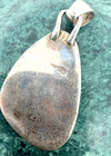 Vtg Signed Native American Navajo Sterling Silver Bezel-set  Turquoise Pendant