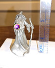 Vintage Gallo Pewter Wizard Sorcerer Fantasy Crystal Ball Staff  1980s Mythical