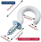 100pcs White Cup Hooks  1 2 Inch Ceiling Hooks Metal Screw-in Hooks Vinyl Coated