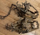 Pair Of Antique Bronze Hanging Lanterns Rococo Style 19th Century