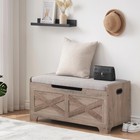 Storage Chest  Wooden Storage Trunk With 2 Safety Hinges