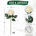 3pcs Fake Peonies White Flowers 30   Long Stem Silk Flowers Real Touch Artifi   