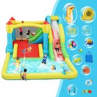 15 6x11ft Commercial Bounce House With Blower  3 Slide Inflatable Bouncer Castle