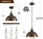  Farmhouse Pendant Lights hammered Metal Shade Oil Rubbed Bronze Matte Pendant 
